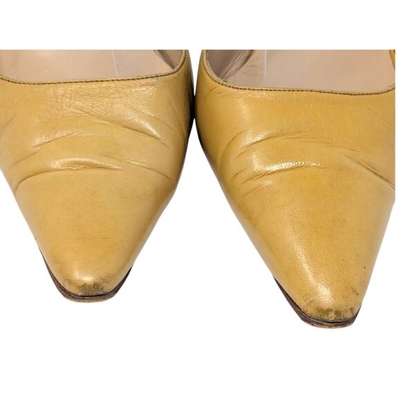 Manolo Blahnik Vintage Tan Slingback Heels Size 39.5 US 9.5 - Picture 4 of 11